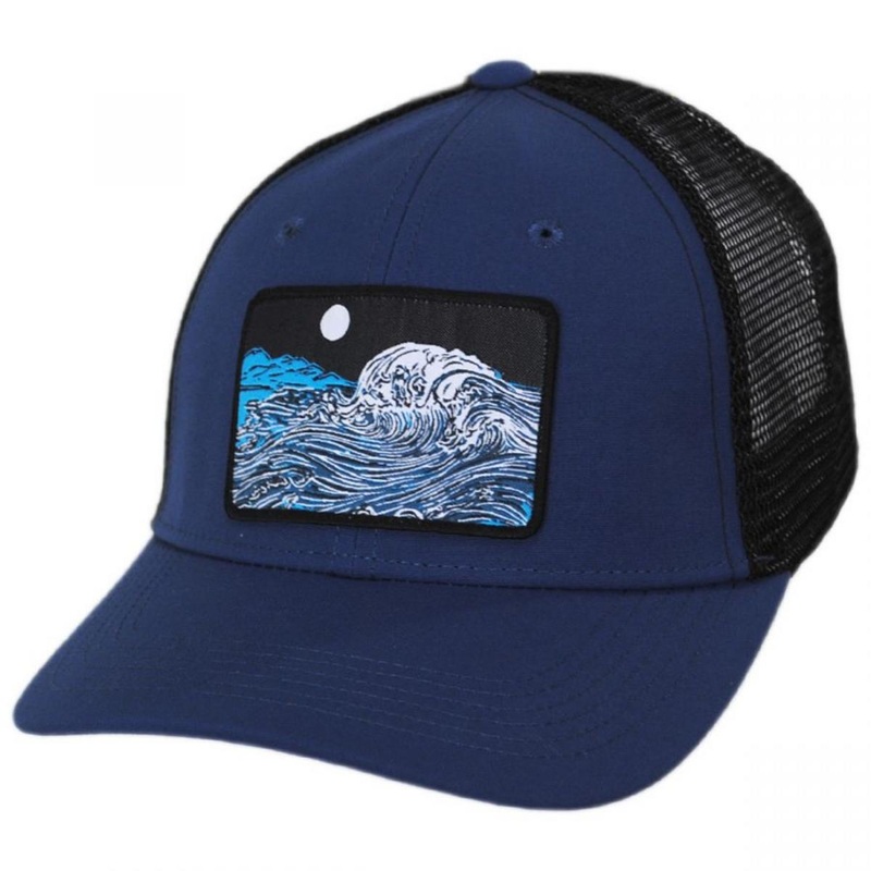 Crashing Wave Patch Trucker Snapback Baseball Cap CRASHING WAVE ADJUSTABLE