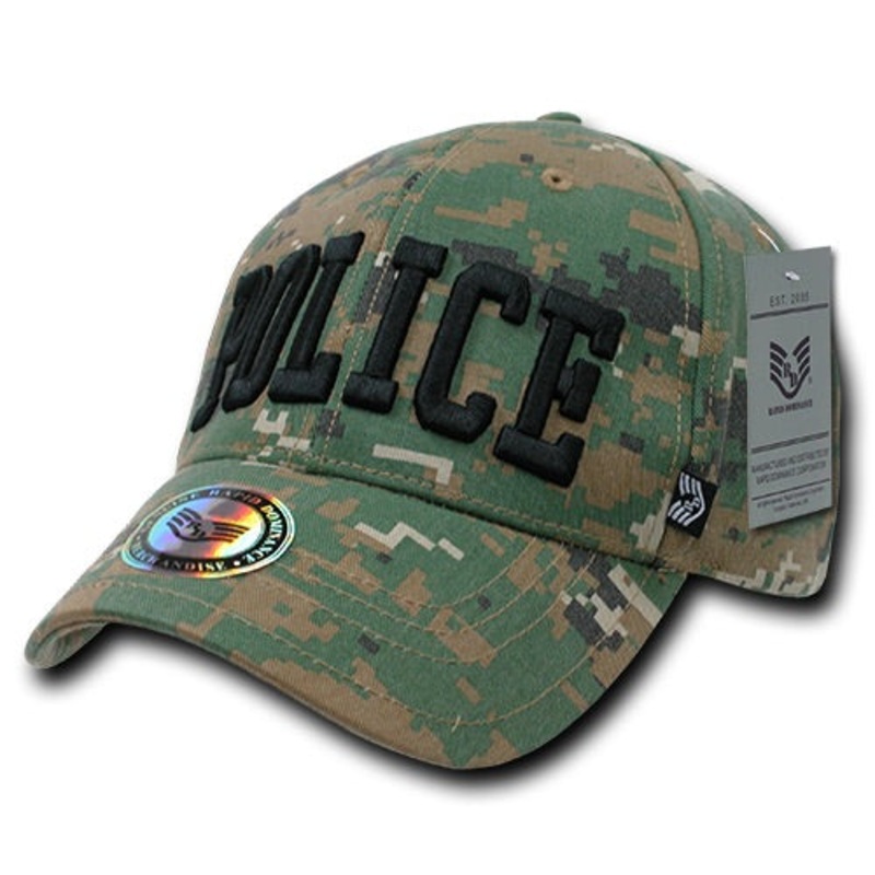 Digital Camo Police Hat Baseball Cap Officer Cop Camouflage – Rapid Dominance 943 Woodland Digital Camo