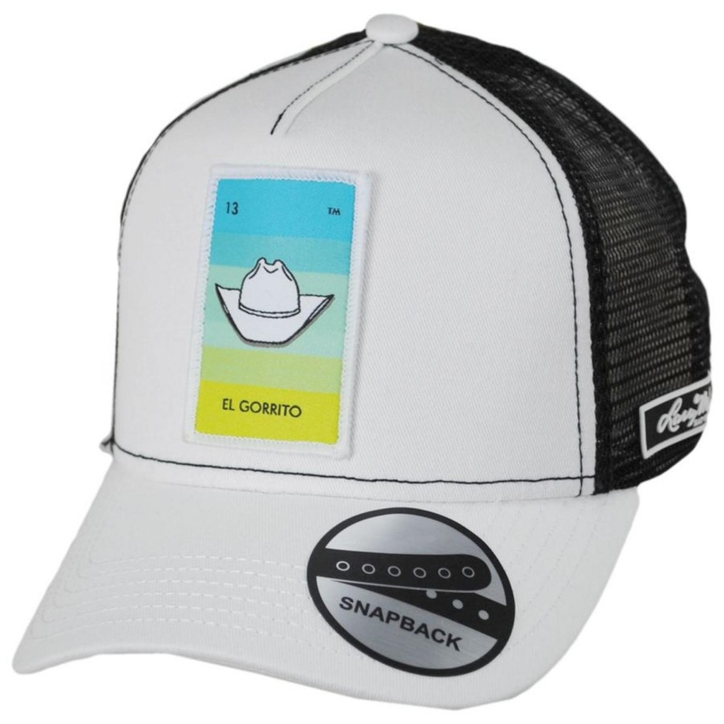 Loteria El Gorrito Snapback Trucker Baseball Cap WHITE ADJUSTABLE