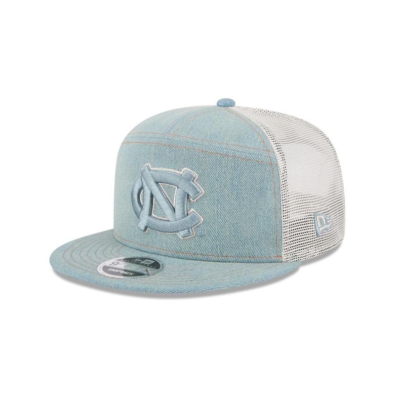 North Carolina Tar Heels Denim Split Panel 9FIFTY Trucker Hat One Size