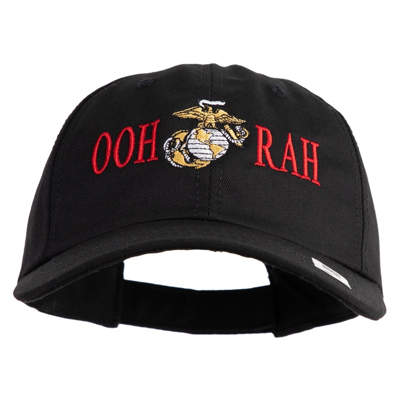 Ooh Rah Embroidered 6 Panel Unstructured Cotton Twill Cap Made in USA Black One Size