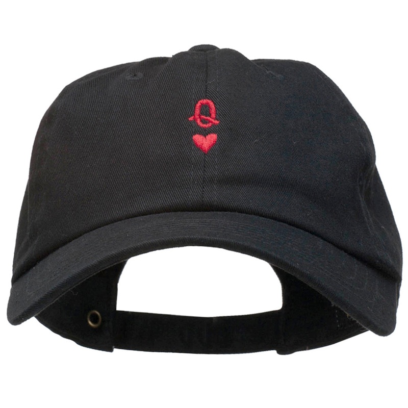 Q Heart Symbol Embroidered Washed Cap Black One Size