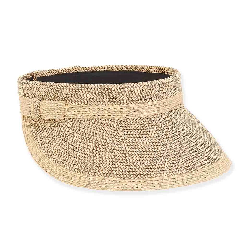 Straw Bow Tweed Sun Visor – Sun ‘N’ Sand Hat Natural