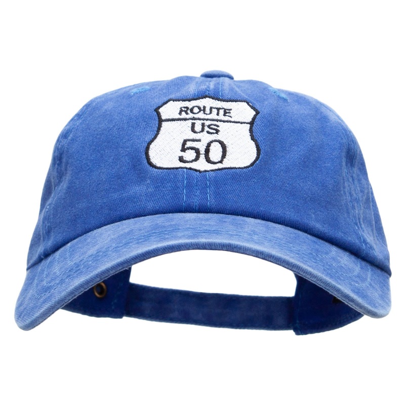 US 50 Embroidered Unstructured Cotton Cap Royal One Size