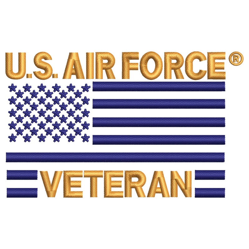 US Air Force Veteran with Flag Symbol US Air Force Veteran with Flag Symbol One Size
