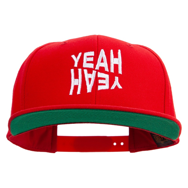 Yeah Yeah Logo Embroidered Wool Blend Prostyle Snapback Red One Size