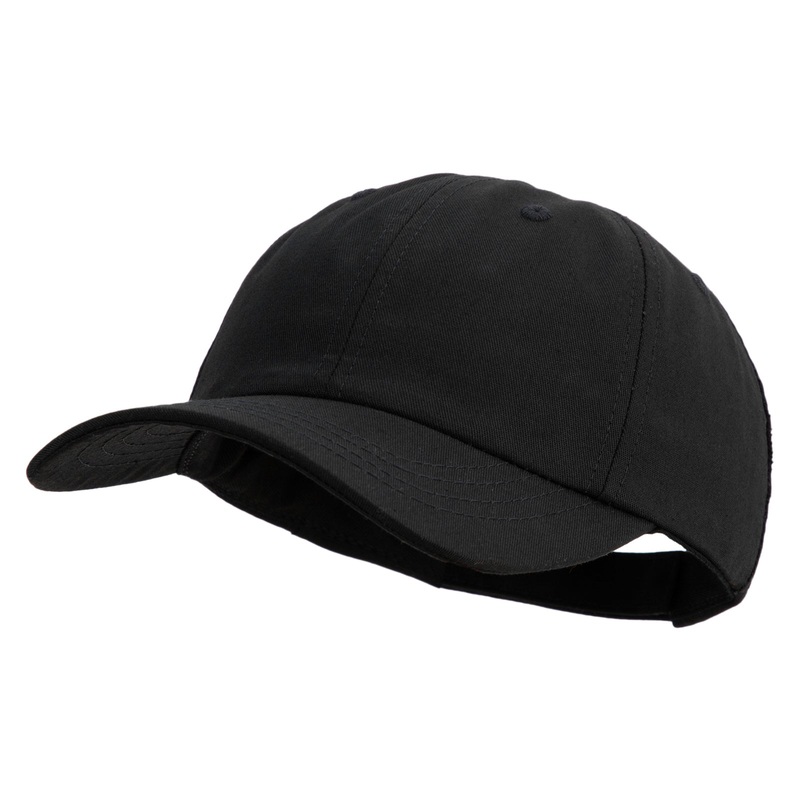 6 Panel Unstructured Cotton Twill Cap Made in USA Black One Size