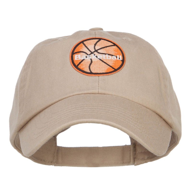 Basketball Patched Low Pet Spun Cap Khaki One Size