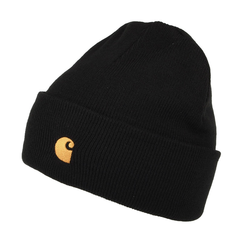Carhartt WIP Hats Chase Cuffed Beanie Hat – Black 1-Size
