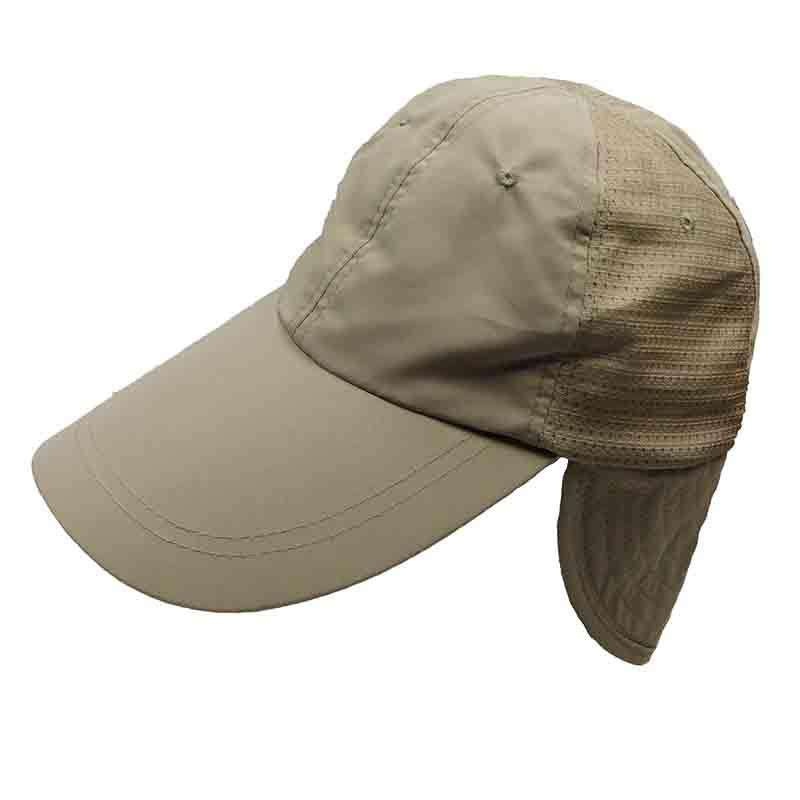 Fishing Cap with Neck Cape and Shirt Clip Khaki OS