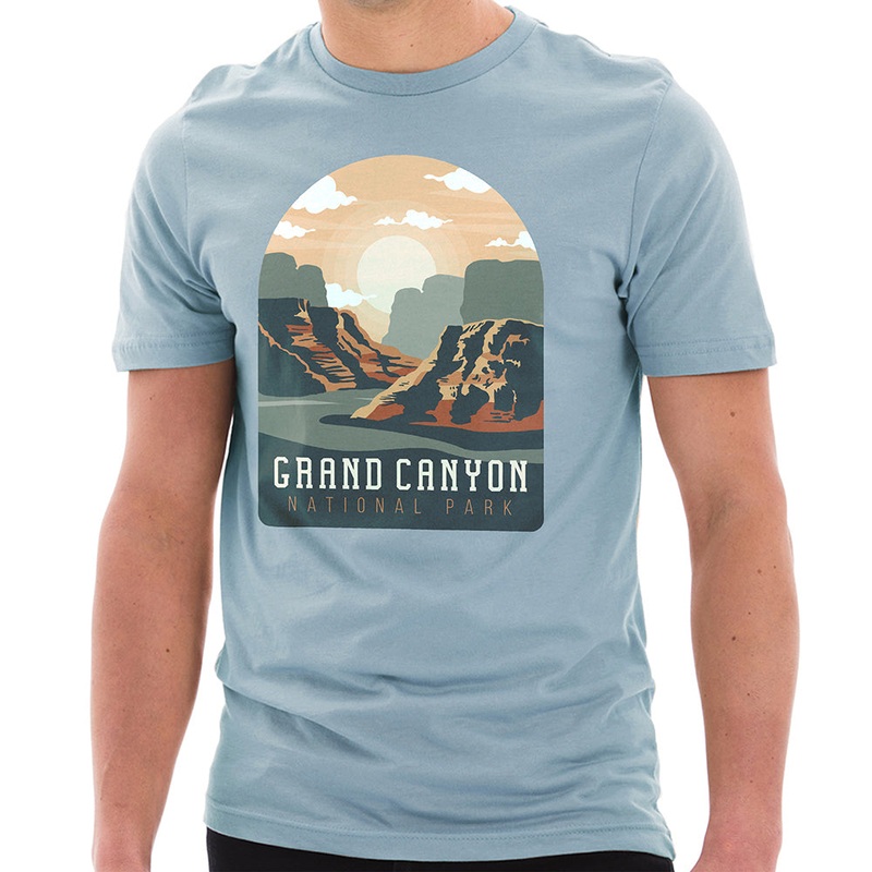 Grand Canyon National Park Cotton Short Sleeve Deluxe Jersey Graphic Shirt Blue Mist XS