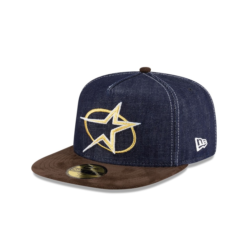 Houston Astros Houston Pack Denim Alternate Cooperstown Logo 59FIFTY A-Frame Fitted Hat 7
