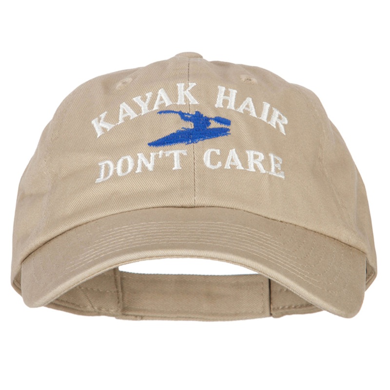 Kayak Hair Don’t Care Embroidered Low Profile Cotton Cap Khaki One Size