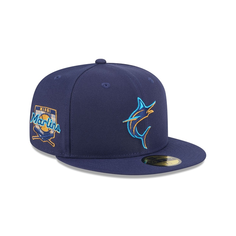 Miami Marlins Blue Tartan 59FIFTY Fitted Hat 7
