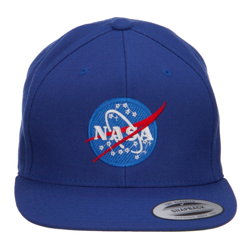 NASA Insignia Embroidered Snapback Cap Royal One Size