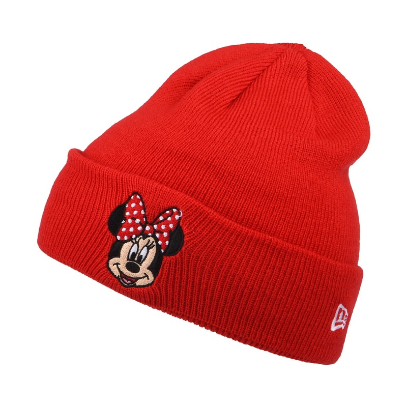 New Era Kids Minnie Mouse Cuff Knit Beanie Hat – Disney Character – Red CHILD ADJ.