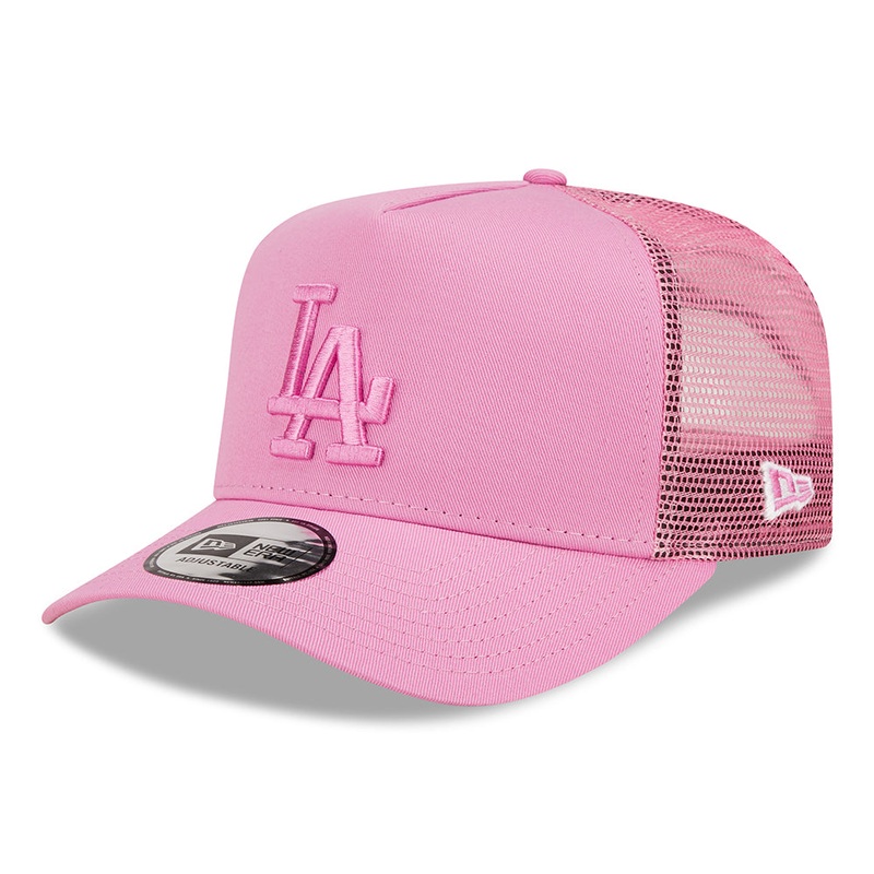 New Era L.A. Dodgers A-Frame Trucker Cap – MLB Tonal Mesh – Pink Adjustable
