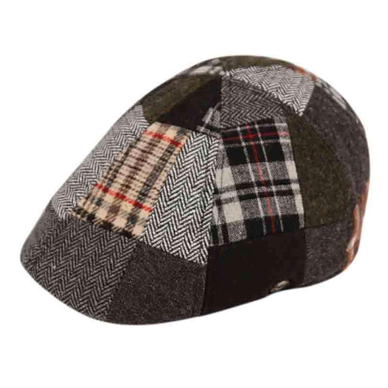 Patchwork Wool Duckbill Cap – Epoch Hats Grey S/M (22 7/8″)