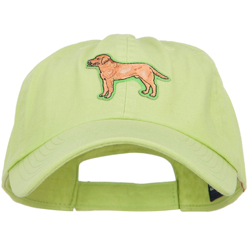 Pet Dog Patched Low Profile Cotton Twill Cap Apple Green One Size
