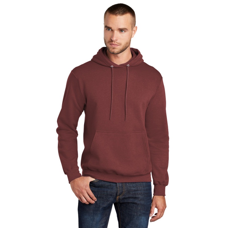 Port & Company PC78H Core Fleece Pullover Hooded Sweatshirt – Maroon Maroon S