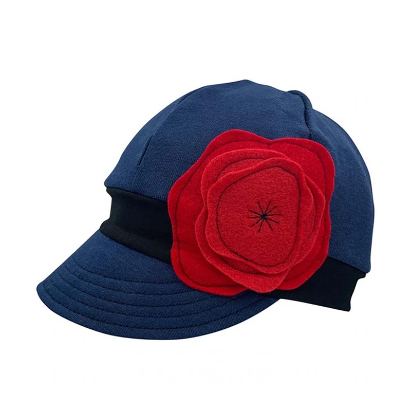 Selena Organic Cotton Jersey Cap for Healing – Flipside Hats Navy / Red OS _56-58 cm)