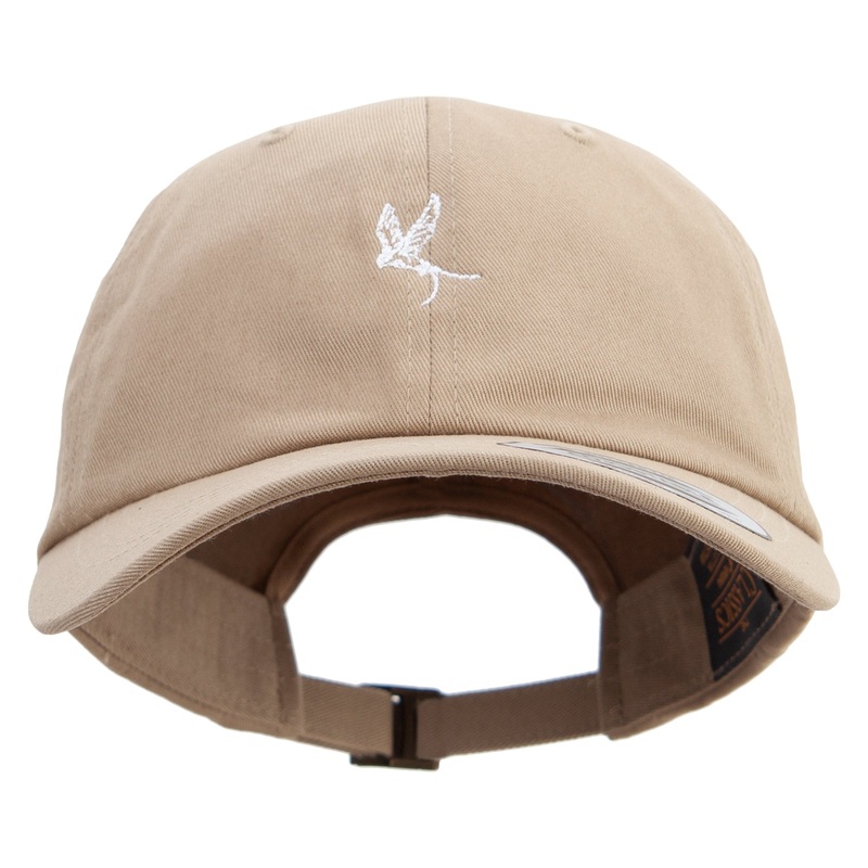 Sketch of Flying Swallow Embroidered Dad Style Unstructured Low Profile 6 panel Cotton Cap Khaki One Size