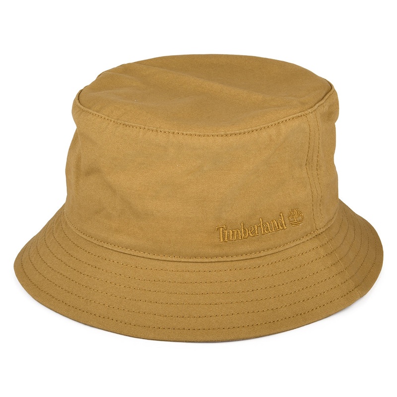 Timberland Hats Peached Cotton Canvas Bucket Hat – Wheat Small/Medium