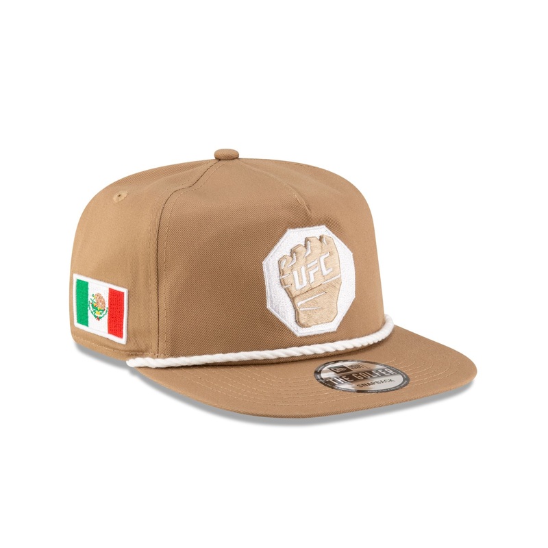 UFC Mexico Khaki Glove Golfer Snapback Hat One Size