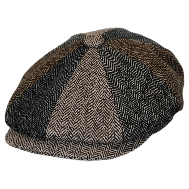 Wholesale Baby Herringbone Patchwork Wool Blend Newsboy Cap B2B Pre-Pack MULTI (3) 42cm, (3) 44cm, (3) 46cm, (3) 48cm