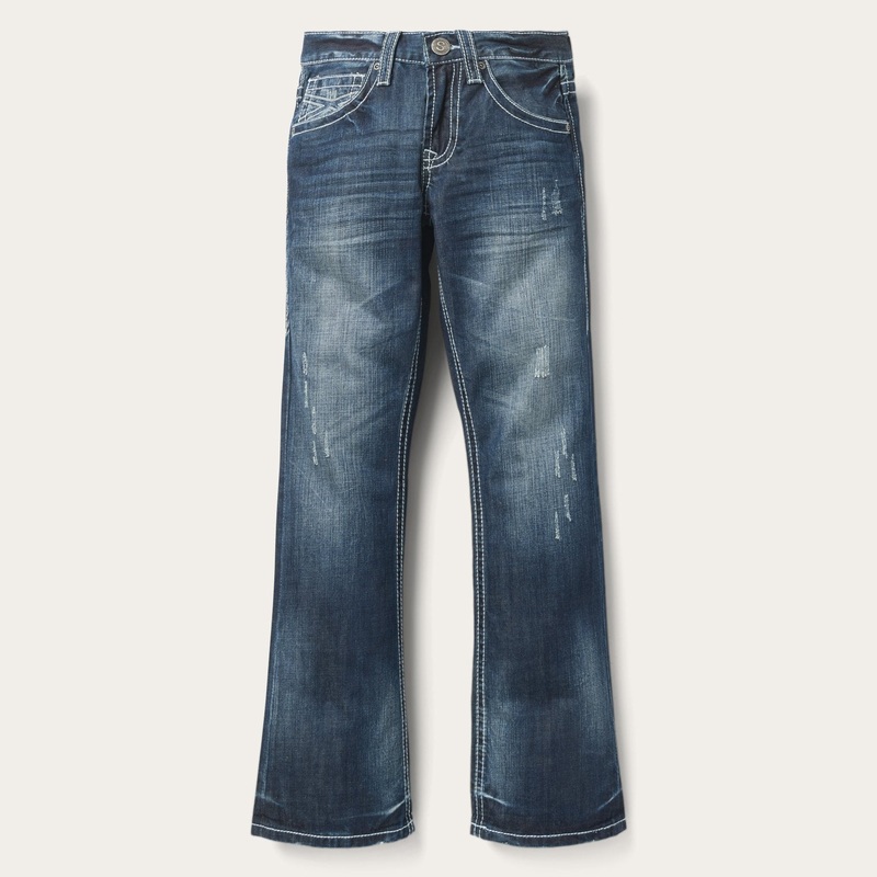 1014 Fit Destructed Medium Wash Jeans Blue 26 30