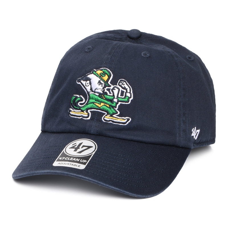 47 Brand Notre Dame Baseball Cap – NCAA Clean Up – Navy Blue Adjustable