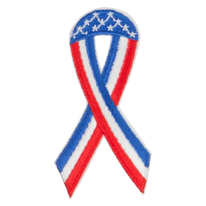 Awareness Ribbon Patches Red Blue White One Size