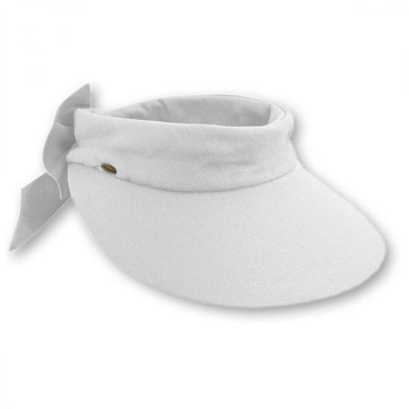 Backbow Cotton Visor WHITE ADJUSTABLE