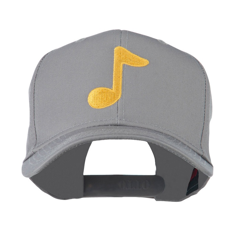 Eighth Note Music Symbol Embroidered Cap Grey One Size