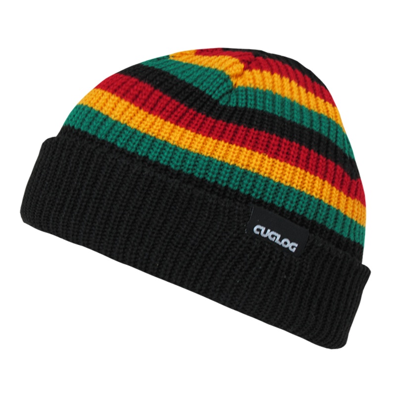 Kilimanjaro Striped Sailor Beanie, Knit Cap – Cuglog K005 Black/White/Grey