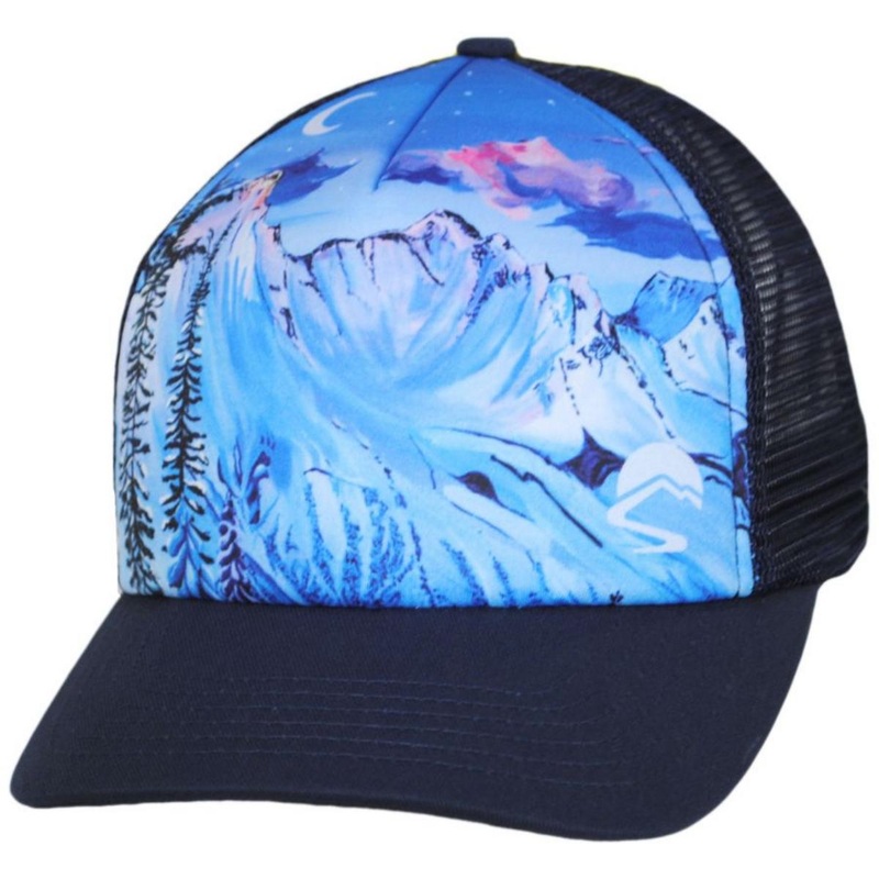 Midnight Mountain Trucker Snapback Baseball Cap MIDNIGHT MOUNTAIN ADJUSTABLE