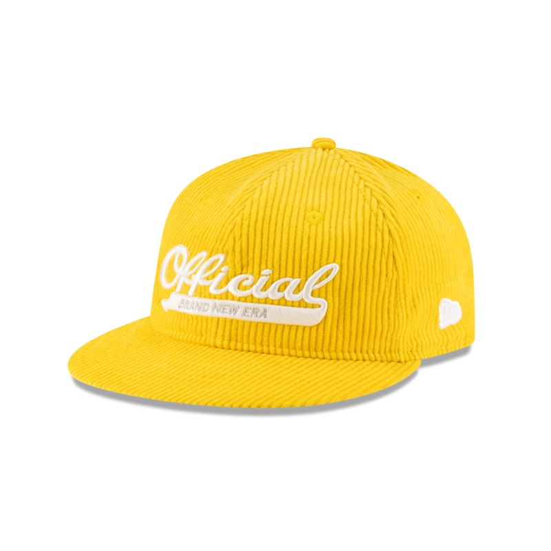 New Era Branded Official Corduroy Gold Retro Crown 9FIFTY Snapback Hat One Size