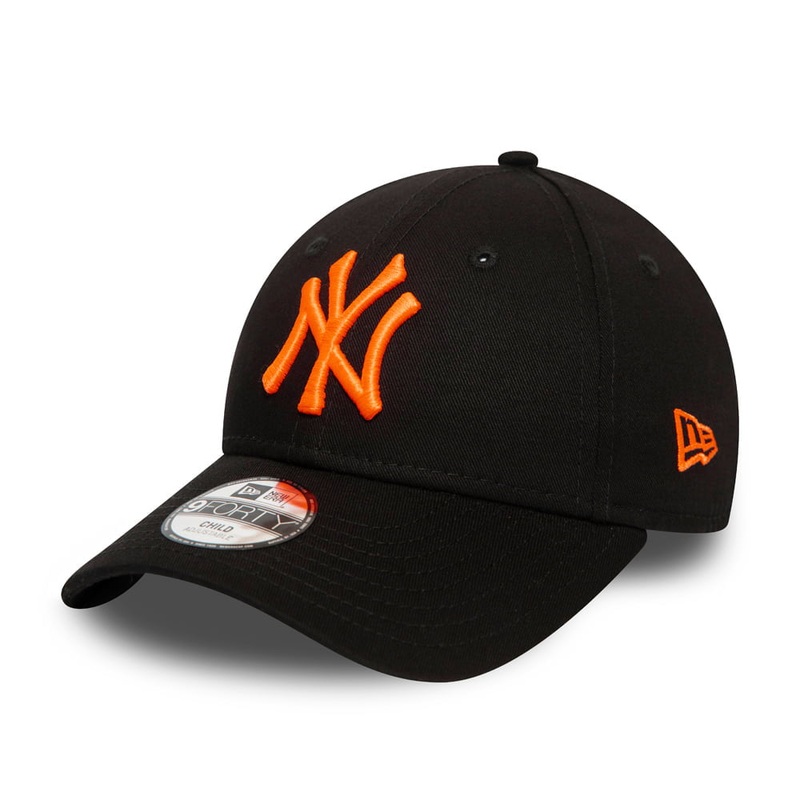 New Era Kids 9FORTY New York Yankees Baseball Cap – MLB – Black-Orange CHILD ADJ.