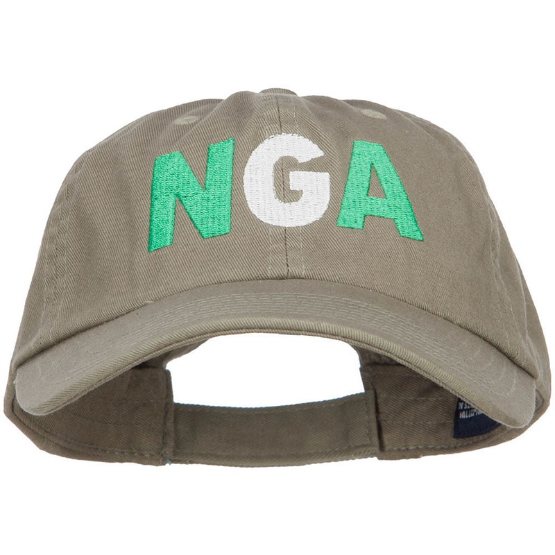 Nigeria NGA Flag Embroidered Low Profile Cap Olive One Size