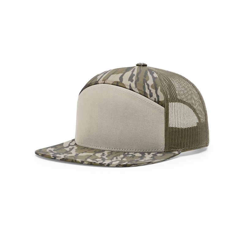Richardson 168P Printed 7 Panel Trucker Hat Mossy Oak Bottomland/Loden