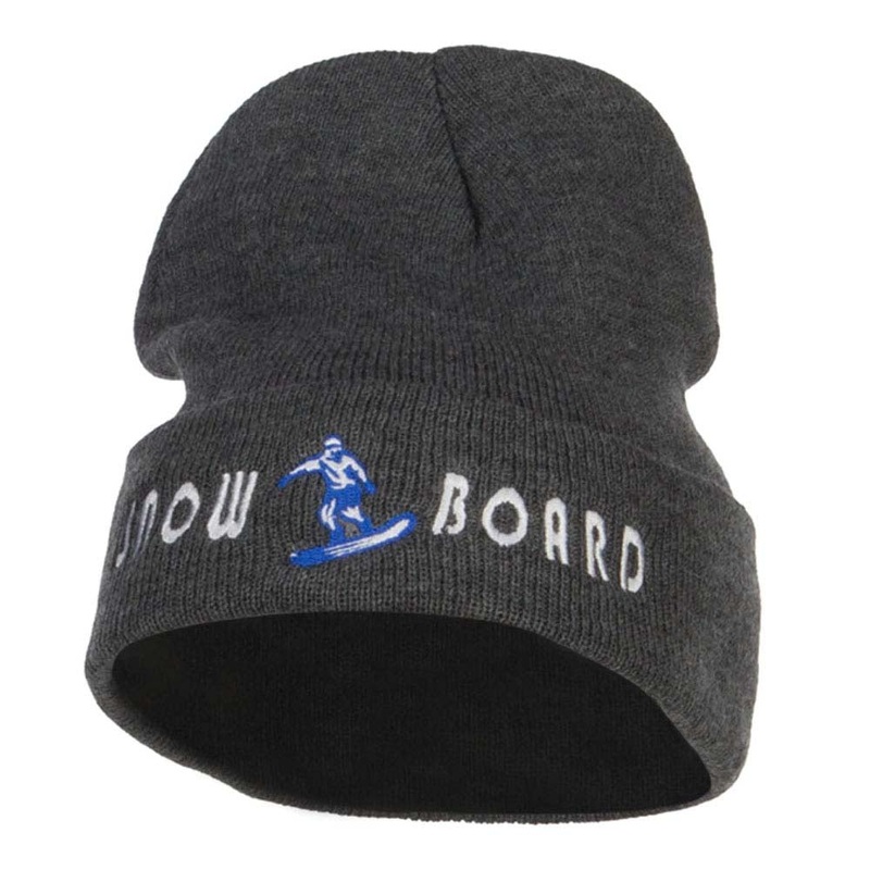 Snowboard Embroidered Long Beanie Dk Grey One Size