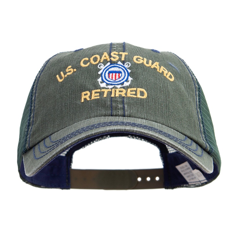US Coast Guard Retired Embroidered Big Size Special Cotton Low Profile Trucker Cap Dk Green XL-3XL