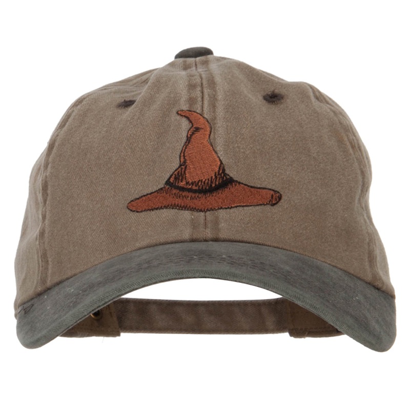 Wizard Brown Hat Embroidered Unstructured Cotton Cap Khaki Black One Size