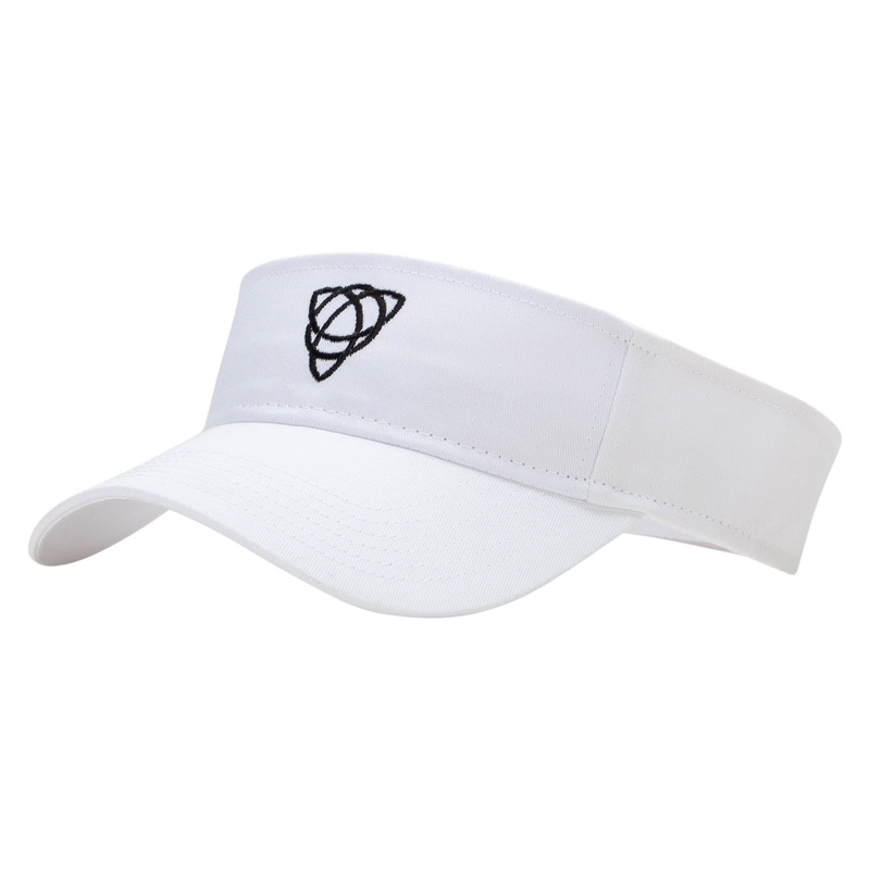 Celtic Shape Knot Embroidered Cotton Twill Sun Visor White One Size