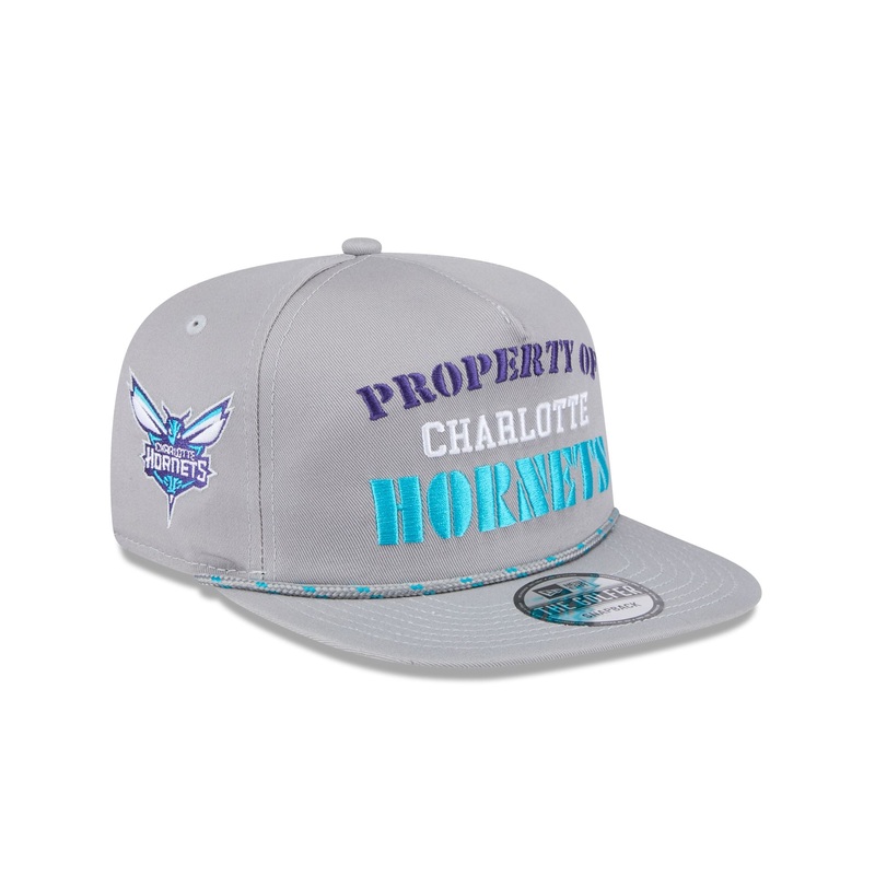 Charlotte Hornets Vintage Gray Rope Golfer Hat One Size