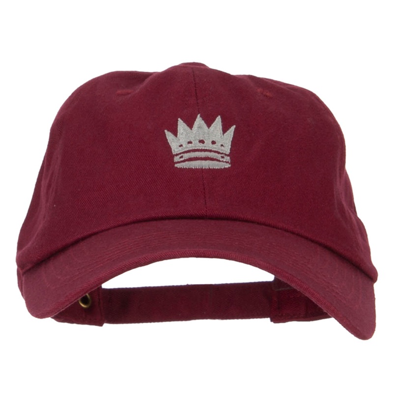Chess Queen Embroidered Unstructured Washed Cap Wine One Size