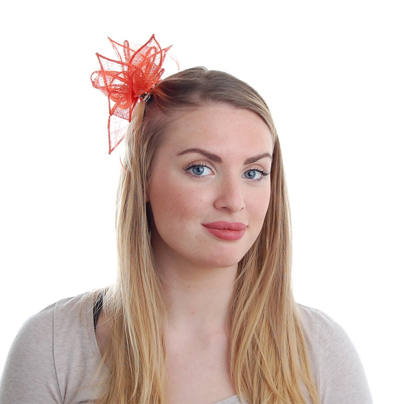 Failsworth Hats Wendy Clip-On Flower Fascinator – Orange 1-Size