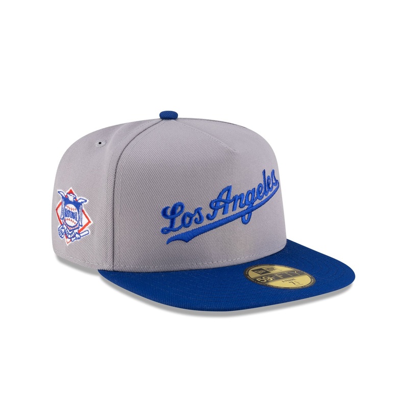 Just Caps League Sidepatch Gray Los Angeles Dodgers 59FIFTY A-Frame Fitted Hat 7