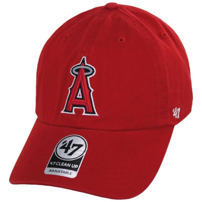 Los Angeles Angels of Anaheim MLB Home Clean Up Strapback Baseball Cap Dad Hat RED ADJUSTABLE