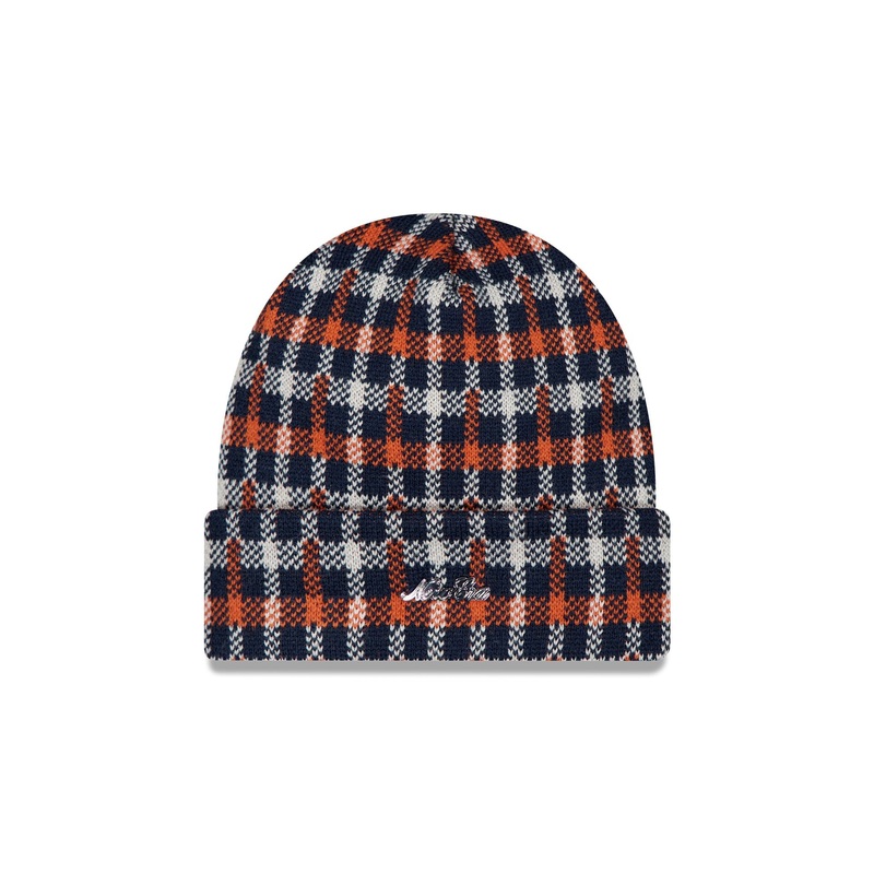New Era Cap Tartan Check Navy Cuff Knit Hat One Size